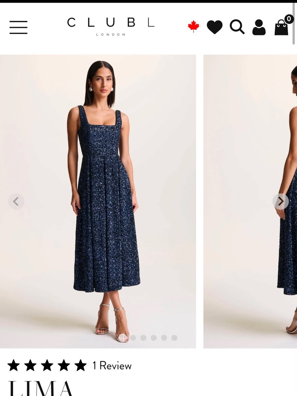 Club L London Sparkle Navy Pleated Midi Dress